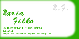 maria filko business card