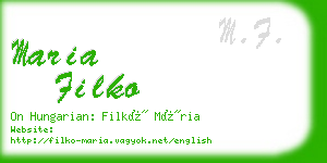 maria filko business card